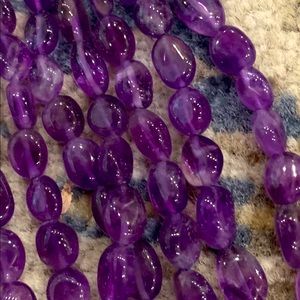 Multi strand amethyst necklace. Ross Simon